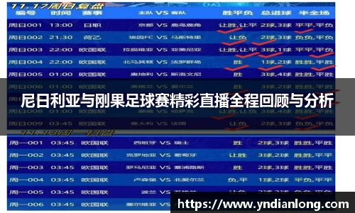 尼日利亚与刚果足球赛精彩直播全程回顾与分析